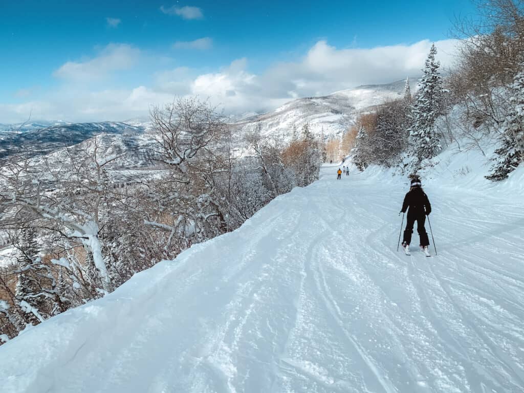 Abby skiing down the slopes at Steamboat.