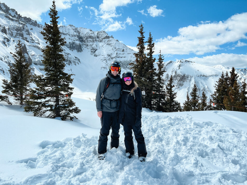 Abby and Sam Price in Telluride skiing and snowboarding