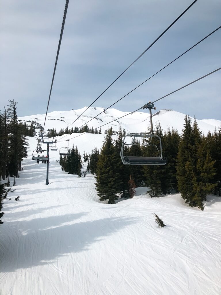 Chairlift at Mt Bachelor in April.