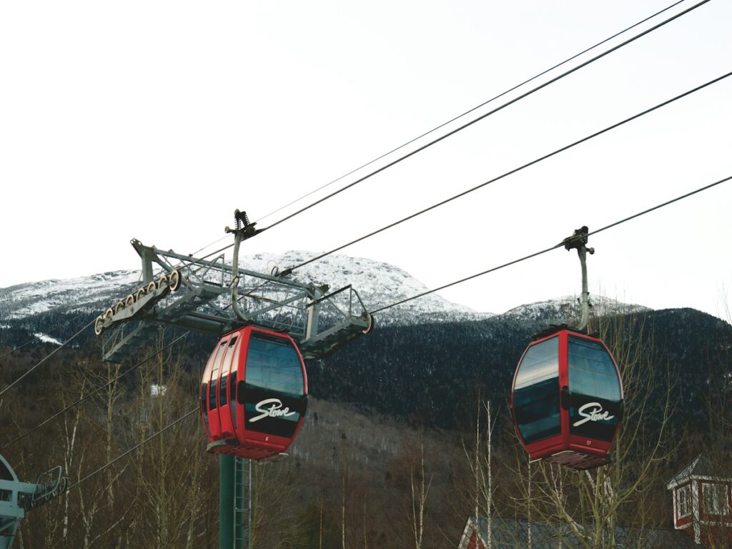 Two gondolas at Stowe, one of the places like Aspen.