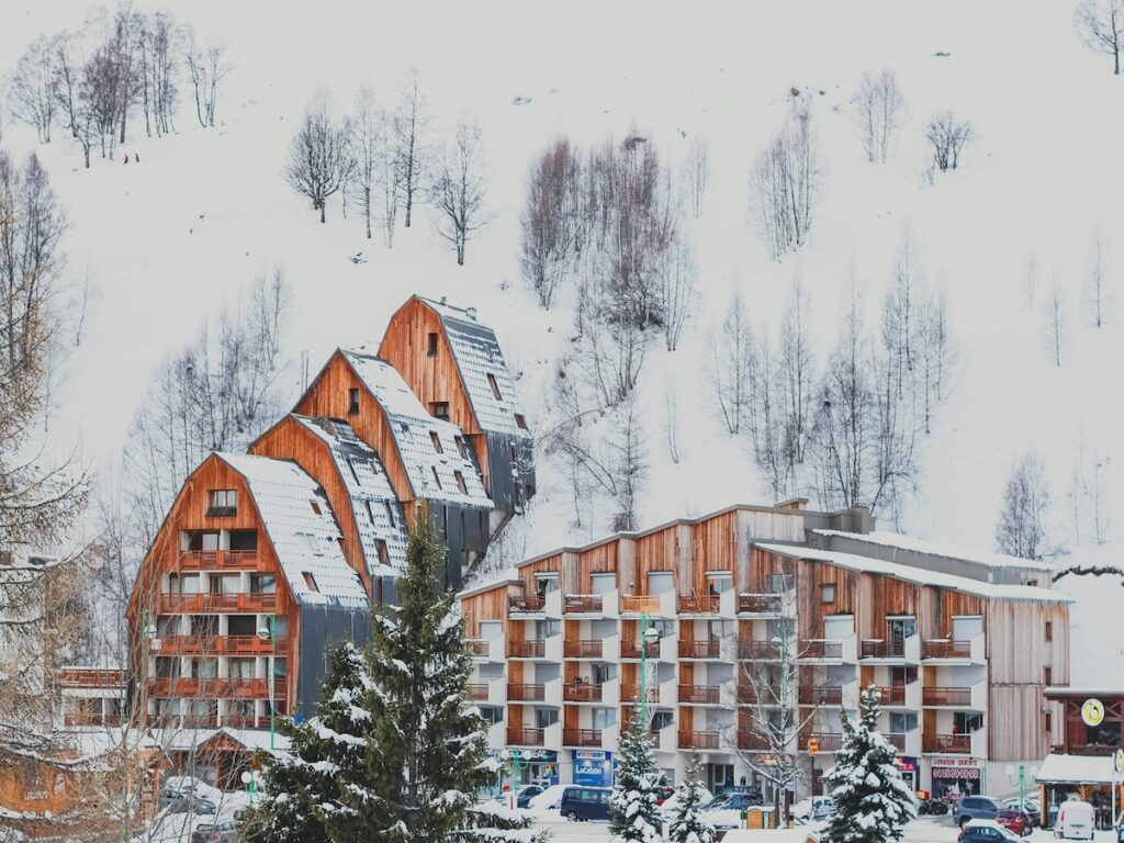 Two different Ski In Ski Out hotels in the mountains.