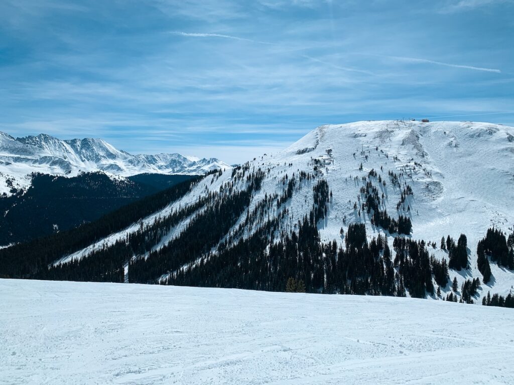 A ski mountain and its slopes at Copper.