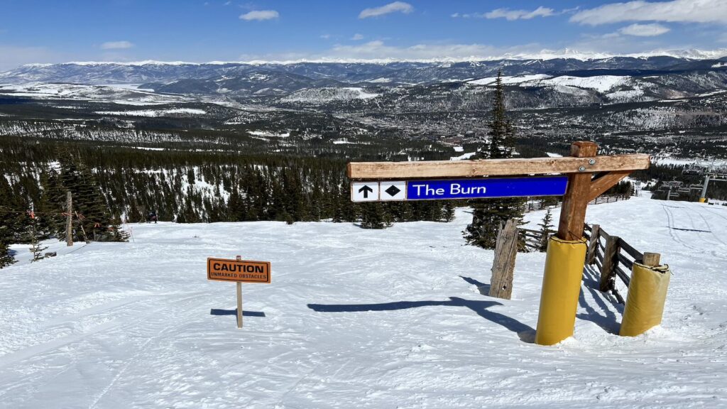 A black diamond run at one of the best ski resorts for Thanksgiving.