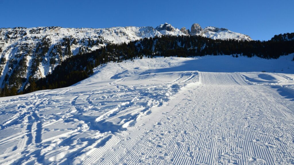 A groomed run at Courchevel.