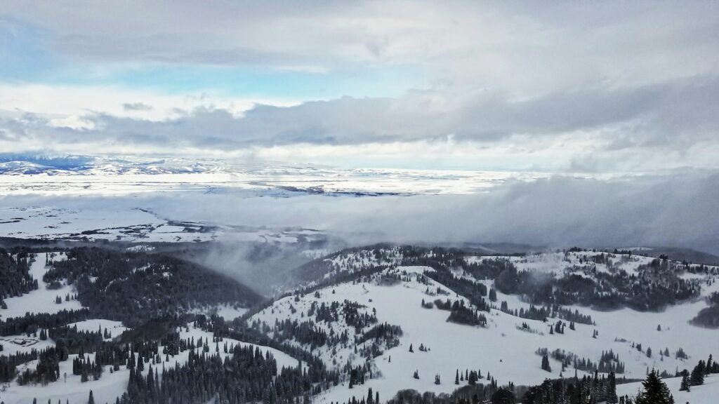 Views from Grand Targhee on a partially cloudy day.