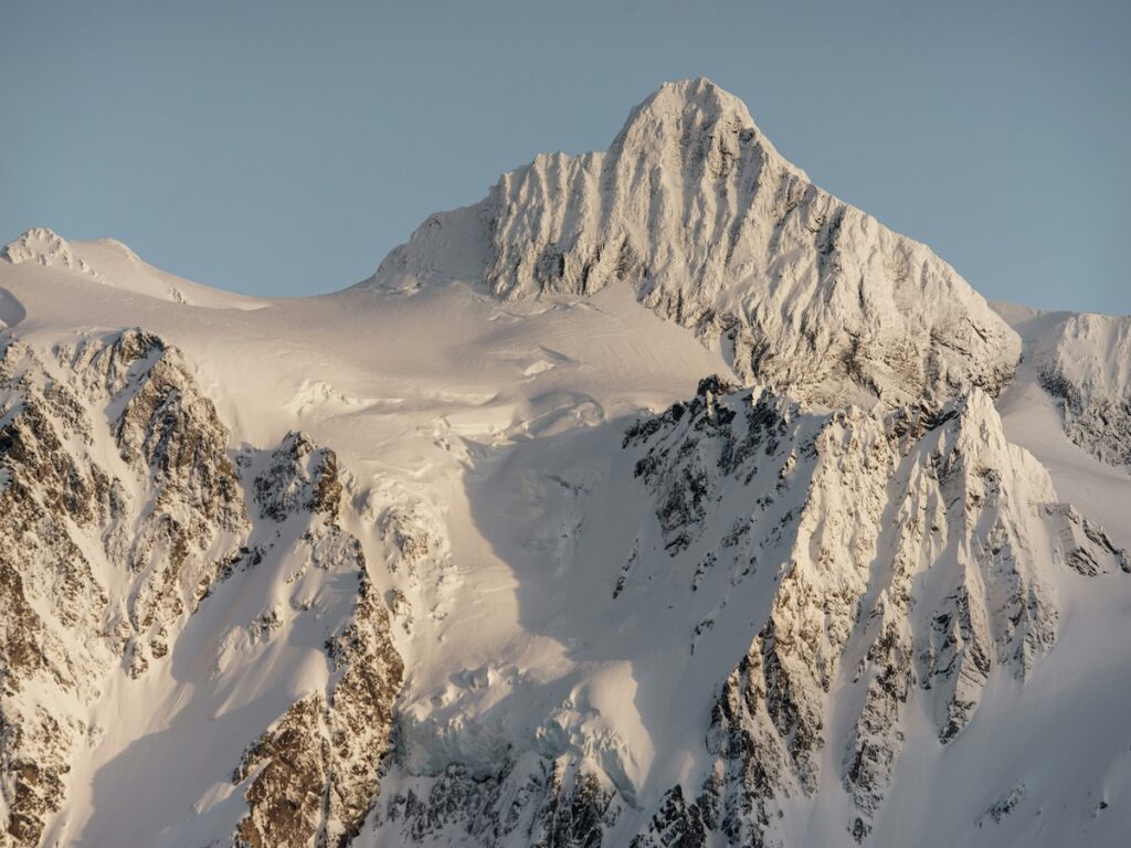 Mount Baker covered in snow.