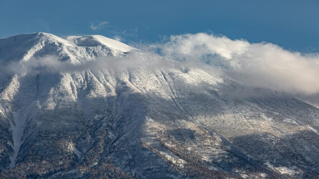 A tall mountain at Niseko in Japan.