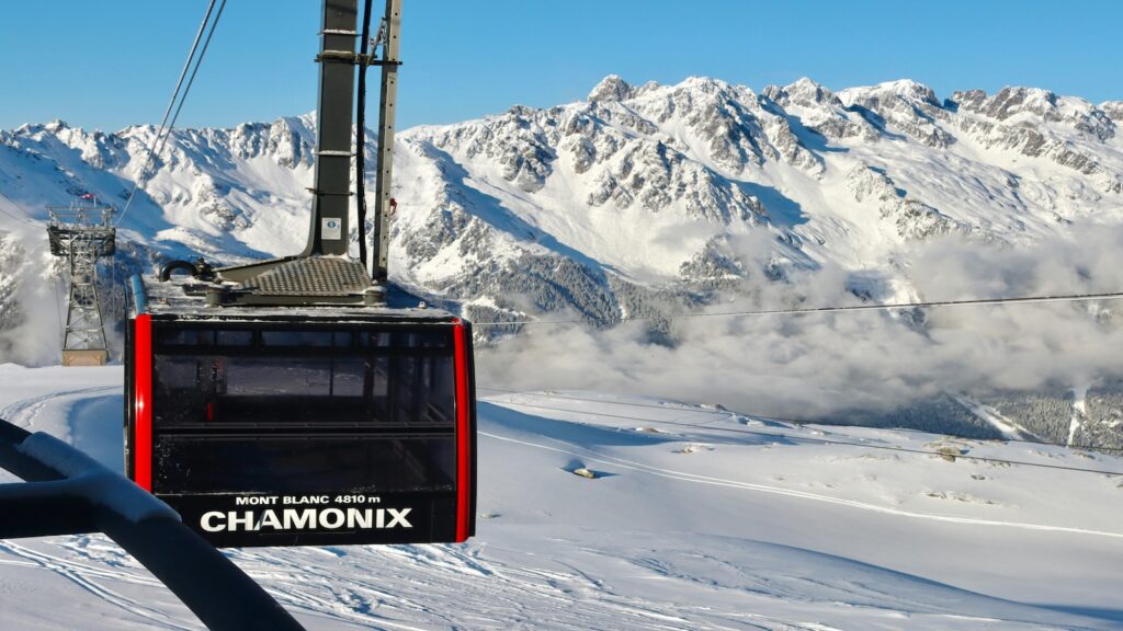 A gondola at Chamonix in France.