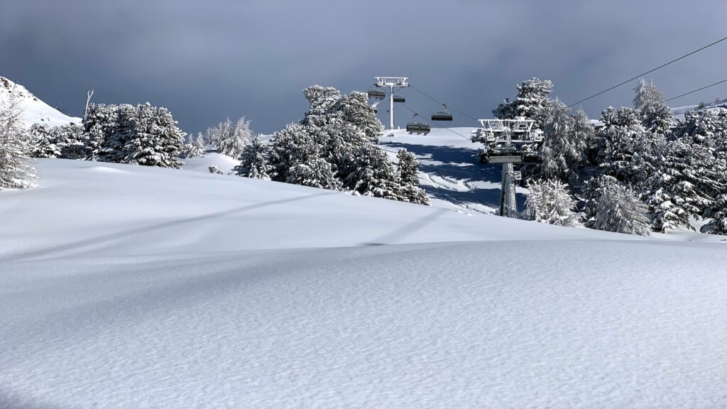 Fresh powder at Ischgl in Austria.