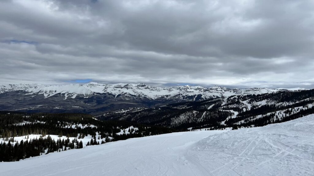 Telluride mountain views on a cloudy day.