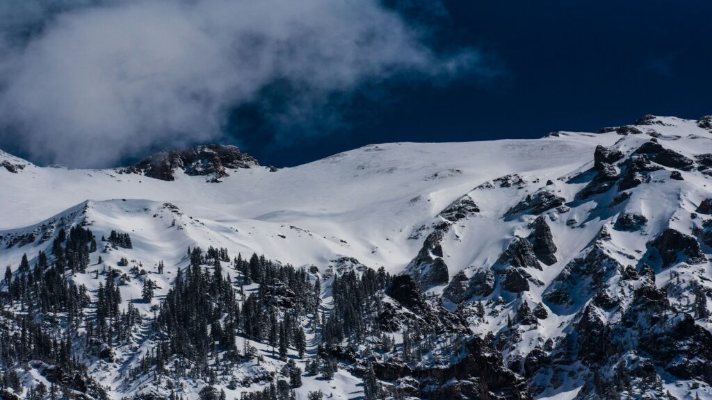 Snow covered mountains in Ouray, Colorado.