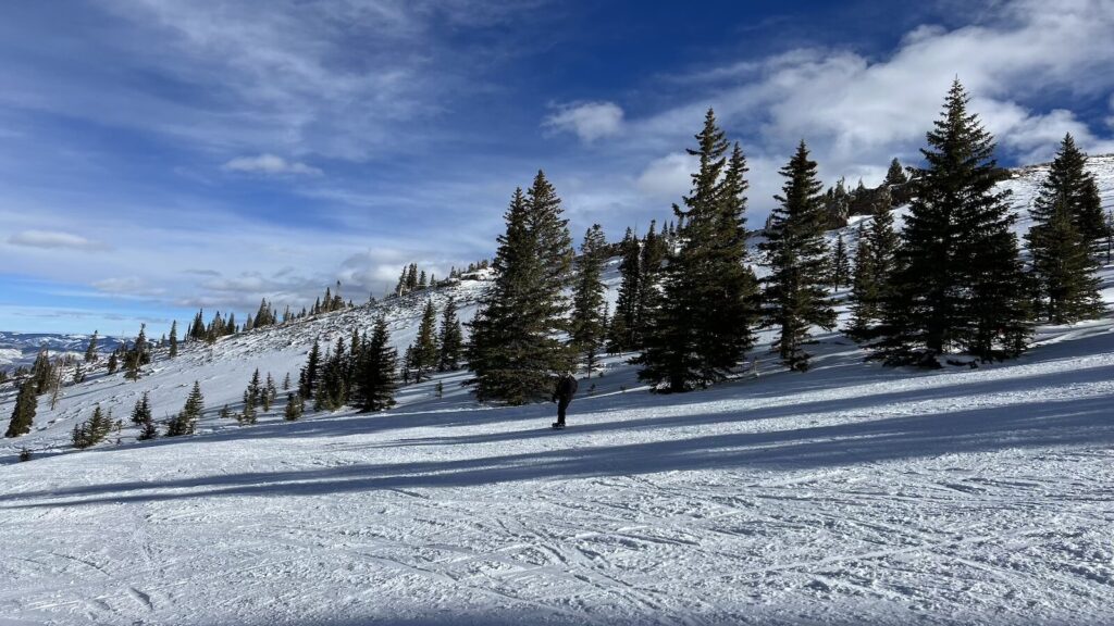 Sam snowboarding at Aspen Snowmass.