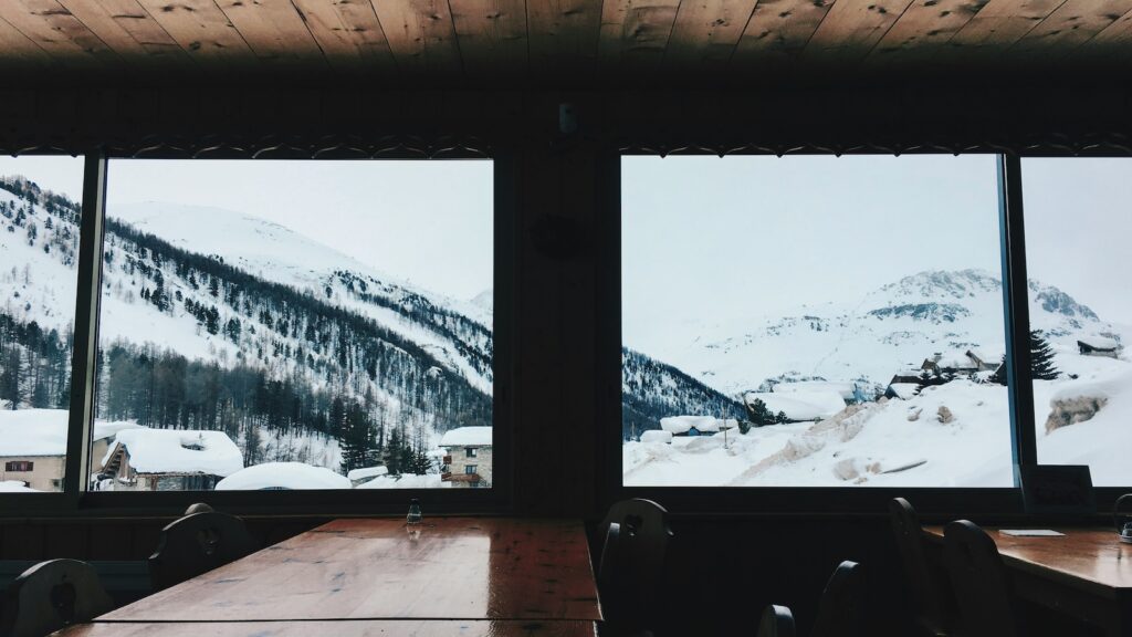 Views from a building in Val d'Isère.