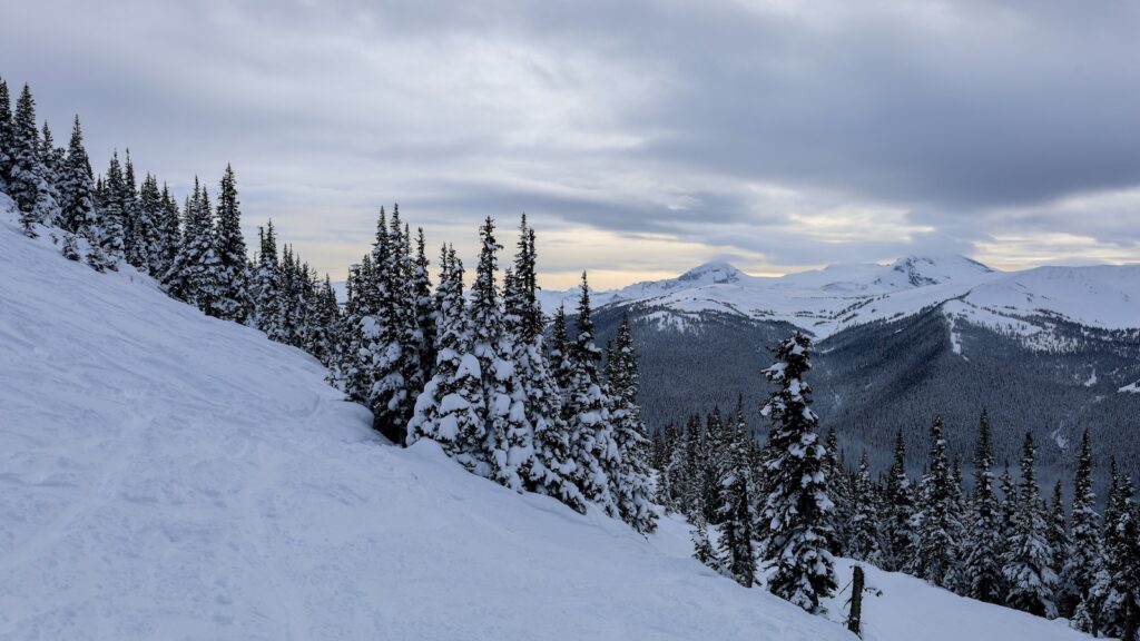 A snowy ski slope at Whistler.