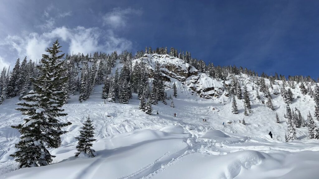 Fresh powder tracks at Winter Park.