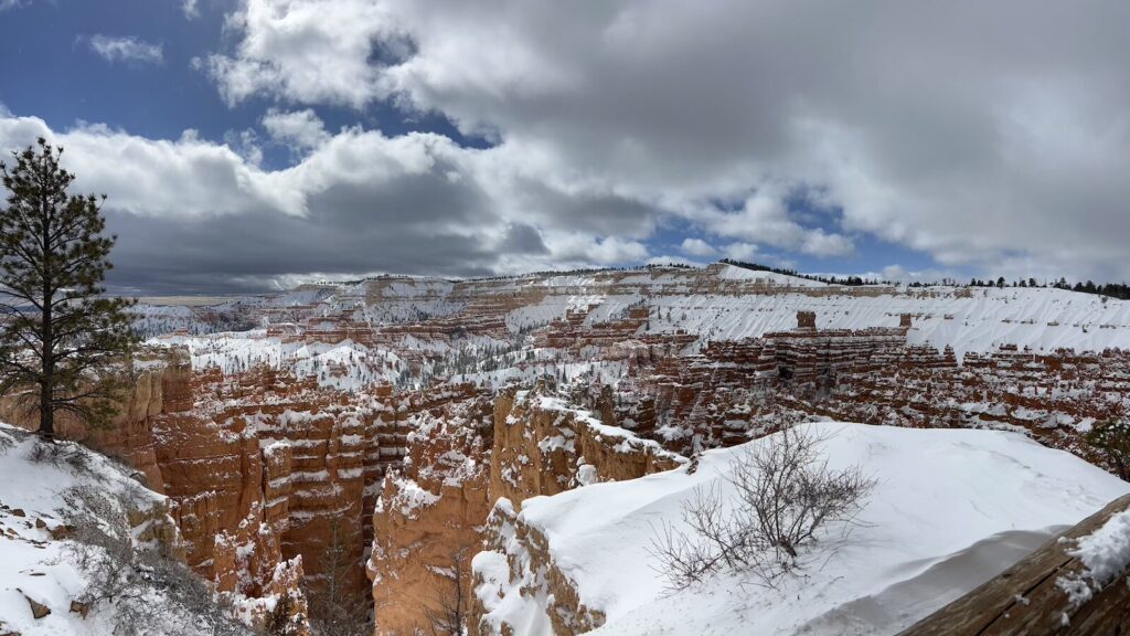 Bryce Canyon dusted in snow.