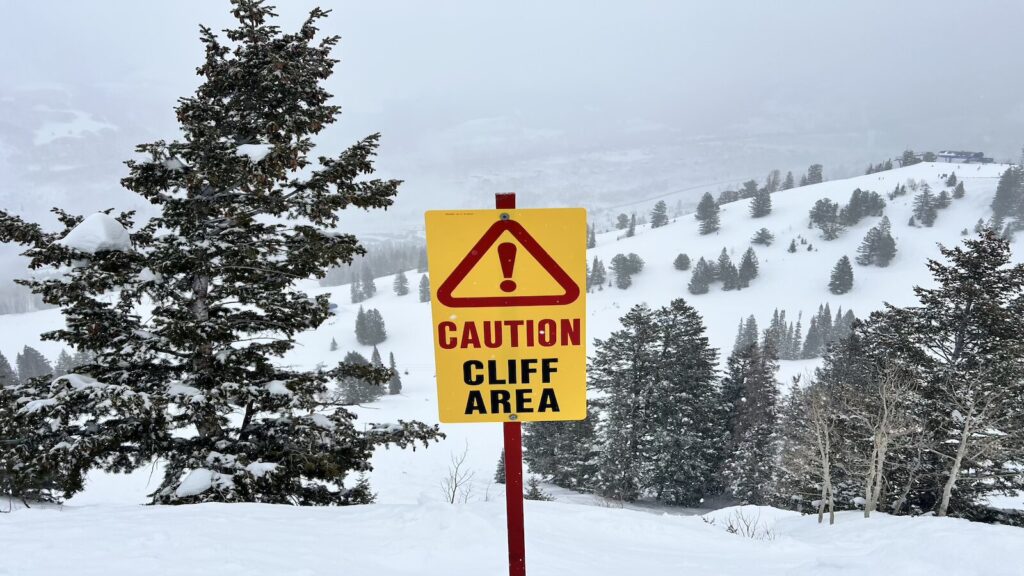 Cliff area sign at Solitude.