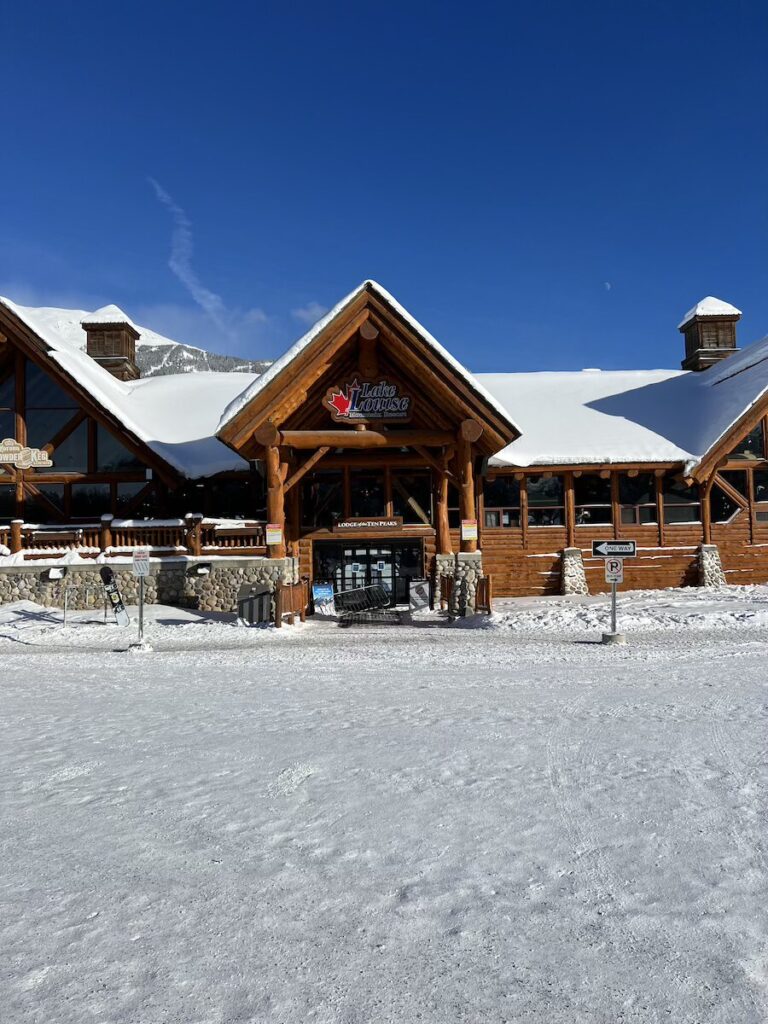 The Lake Louise lodge at the base of the ski slopes.