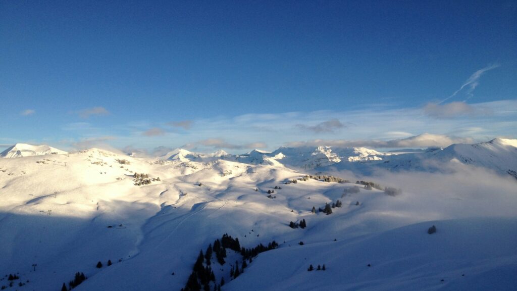 Snowy mountains views from Gstaad.