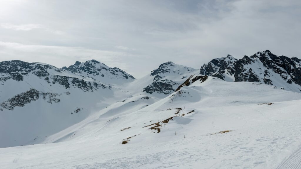 Snowy mountains in Switzerland.